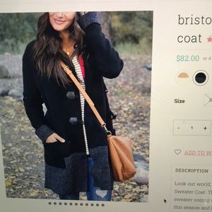 Grace & lace medium Bristol black/charcoal sweater coat